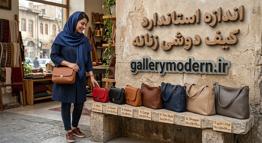 اندازه استاندارد کیف دوشی زنانه