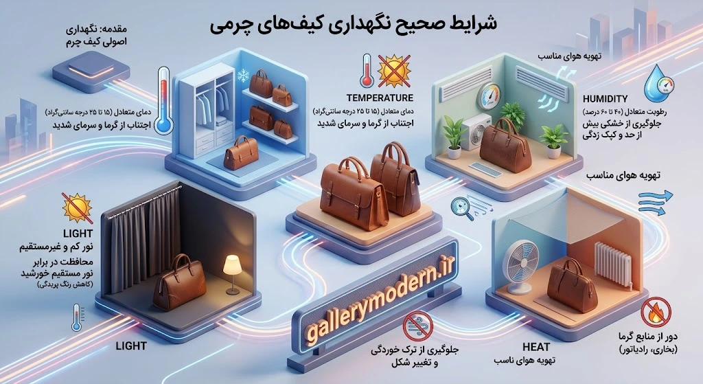 شرایط مناسب برای نگهداری کیف چرم
