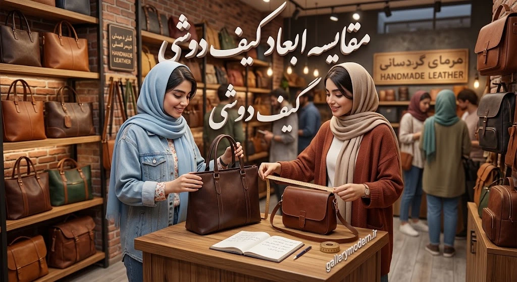 مقایسه ابعاد کیف دوشی