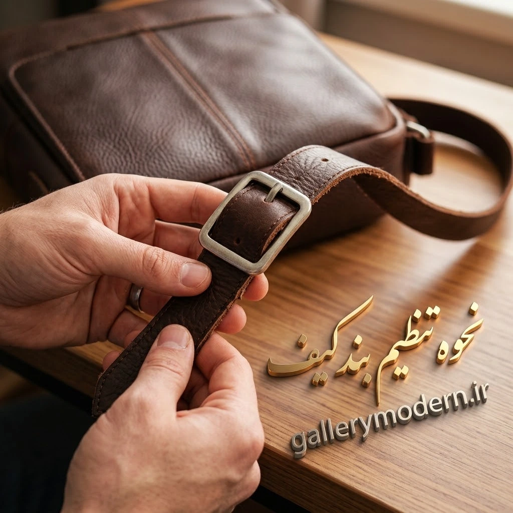 نحوه بستن بند کیف دوشی با سگک و تنظیم طول بند